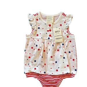 First Impressions Baby Girl 4th of July Sunsuit Romper Red NWT 6-9M